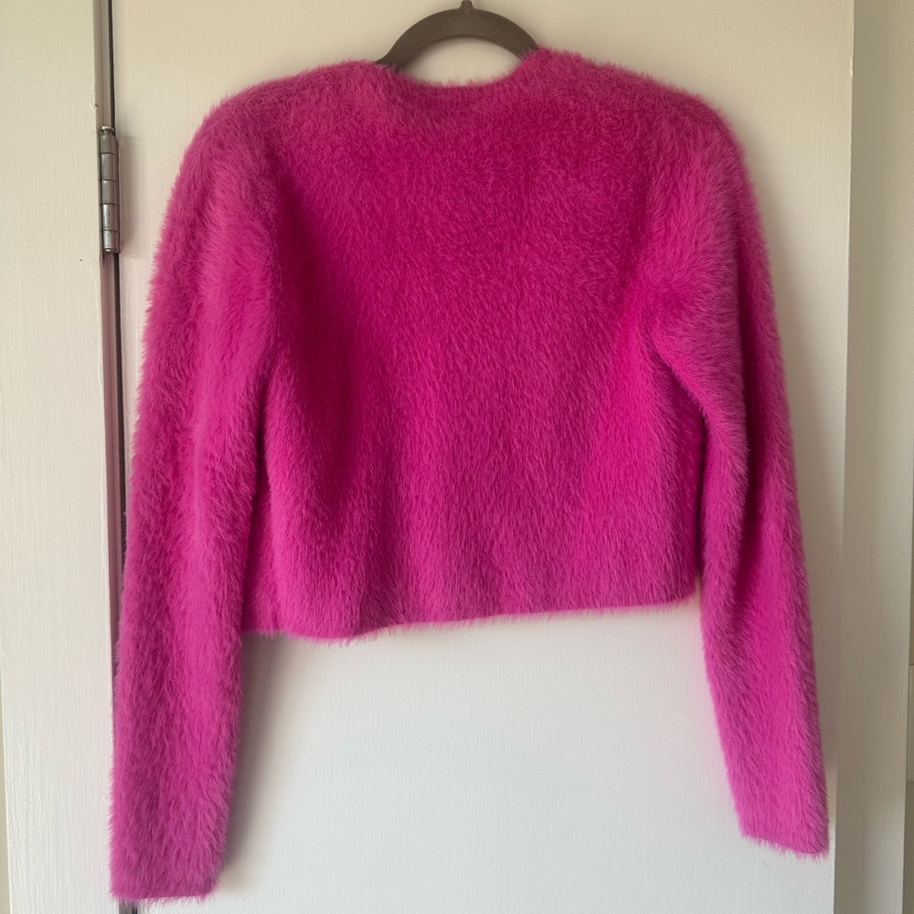 Jonathan Simkhai Vibrant Pink Fuzzy Cardigan Set - Picture 4 of 7